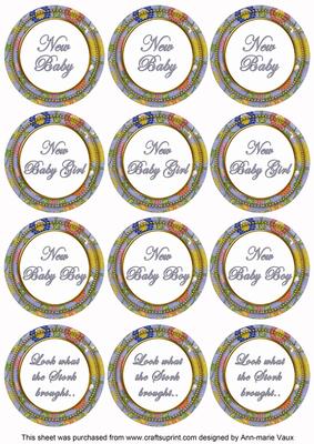 Blue Lotus Colour New Baby Mix Sentiment Sheet