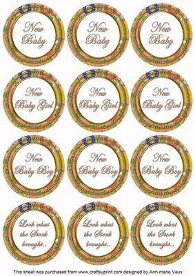 Borange Lotus Colour New Baby Mix Sentiment Sheet