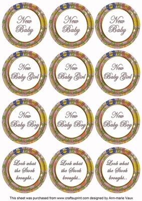 Dusky Pink Lotus Colour New Baby Mix Sentiment Sheet