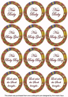 Dark Red Lotus Colour New Baby Mix Sentiment Sheet