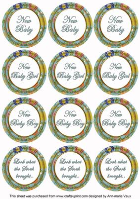 Dusky Teal Lotus Colour New Baby Mix Sentiment Sheet