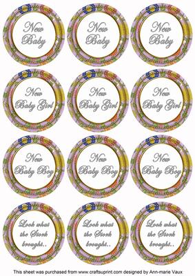 Lilac Lotus Colour New Baby Mix Sentiment Sheet