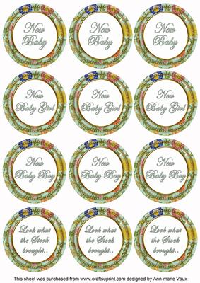 Mint Green Lotus Colour New Baby Mix Sentiment Sheet
