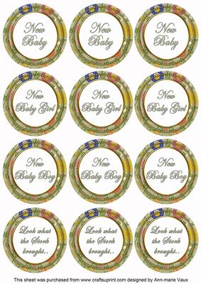 Olive Lotus Colour New Baby Mix Sentiment Sheet