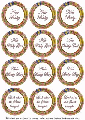 Pink Lotus Colour New Baby Mix Sentiment Sheet