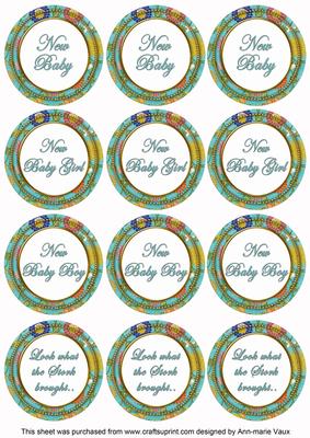 Teal Lotus Colour New Baby Mix Sentiment Sheet