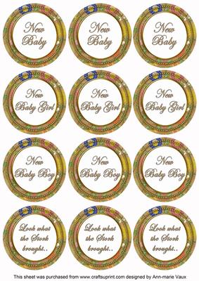 Vtea Lotus Colour New Baby Mix Sentiment Sheet