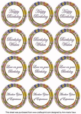Lilac Lotus Colour Birthday Mix Sentiment Sheet
