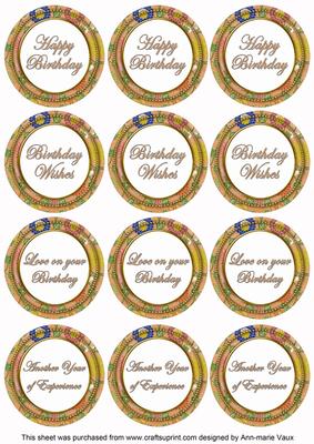 Borange Lotus Colour Birthday Mix Sentiment Sheet