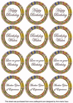 Dusky Pink Lotus Colour Birthday Mix Sentiment Sheet