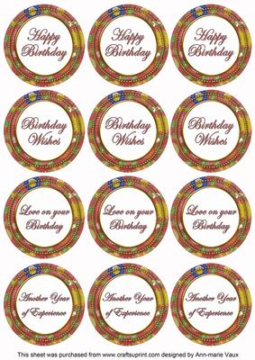 Dark Red Lotus Colour Birthday Mix Sentiment Sheet