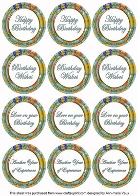 Dusky Teal Lotus Colour Birthday Mix Sentiment Sheet