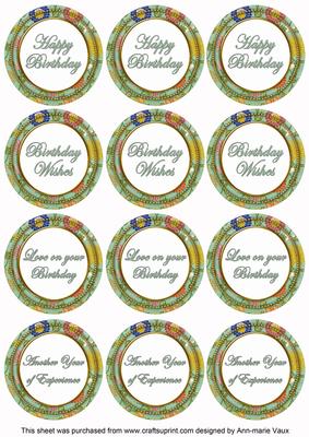 Mid Green Lotus Colour Birthday Mix Sentiment Sheet