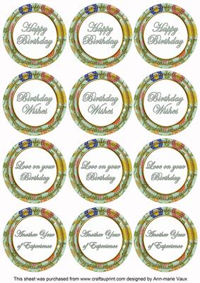 Mint Green Lotus Colour Birthday Mix Sentiment Sheet