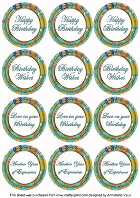 Teal Lotus Colour Birthday Mix Sentiment Sheet