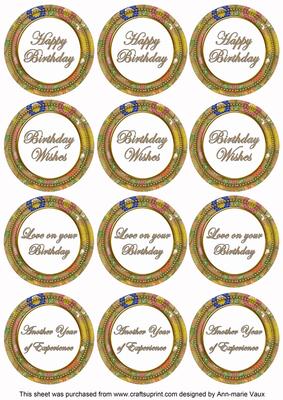 Vtea Lotus Colour Birthday Mix Sentiment Sheet