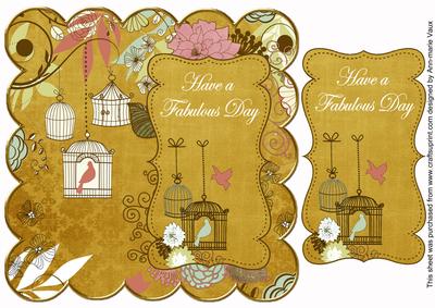 Gold Birdcage Fabulous Day 8in Scallop Topper