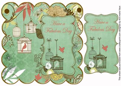 Mid Green Birdcage Fabulous Day 8in Scallop Topper