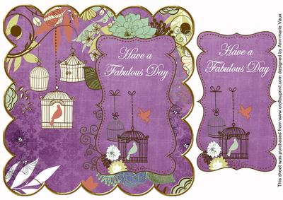 Purple Birdcage Fabulous Day 8in Scallop Topper