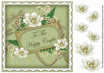 Olive Magnolia Happy Couple 8in Decoupage Topper