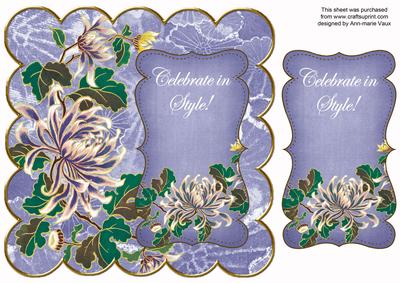 Blue Oriental Lotus Celebrate in Style 8in Scallop Topper