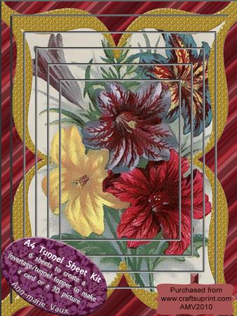 A4 Petunia Bouquet Tunnel Card Topper Kit