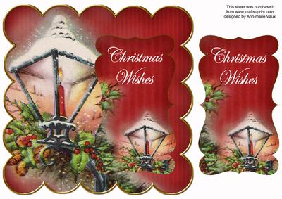 Dred Lantern2 Christmas Wishes 8in Scallop Topper