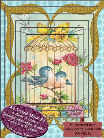 A4 Love Birds Tunnel Card Topper Kit