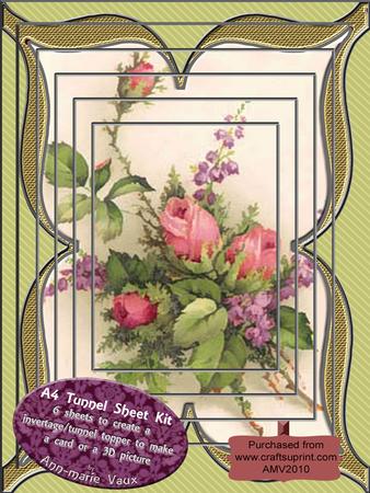 A4 Rose Bouquet Tunnel Card Topper Kit