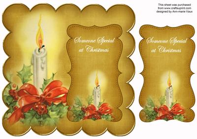 Gold Candle Someone Special 8in Scallop Topper