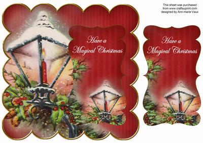 Red Lantern Magical Christmas 8in Scallop Topper