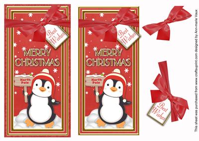 Red Penguin Merry Christmas Dl Topdown Topper