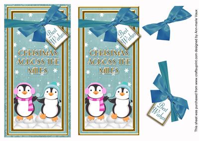 Teal Penguin Duo Across the Miles Dl Topdown Topper