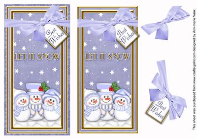 Blue Snowman Trio Let It Snow Dl Topdown Topper