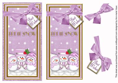 Lilac Snowman Trio Let It Snow Dl Topdown Topper