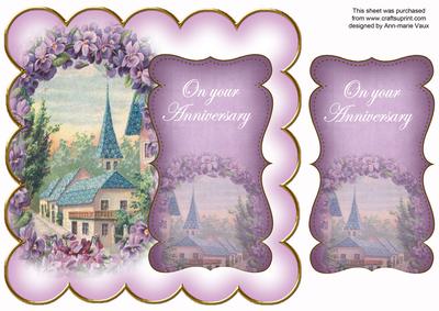 Lilac Lavender View Your Anniversary 8in Scallop Topper