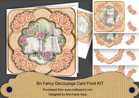 Glory Book Peach Rose 8in Fancy 3D Decoupage Kit