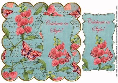 Teal Sweetpea Celebrate in Style 8in Scallop Topper