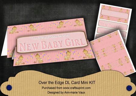 Pink New Baby Girl Dl Over the Edge Mini Card Kit