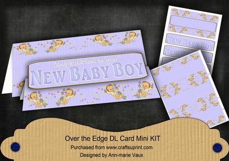 Blue New Baby Boy Dl Over the Edge Mini Card Kit