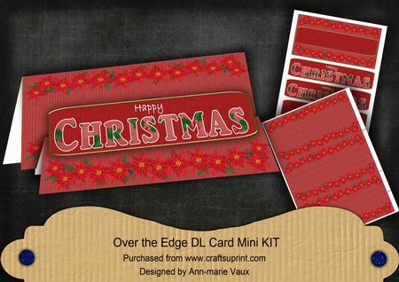 Red Poinsettia Happy Christmas Dl Over the Edge Mini Kit