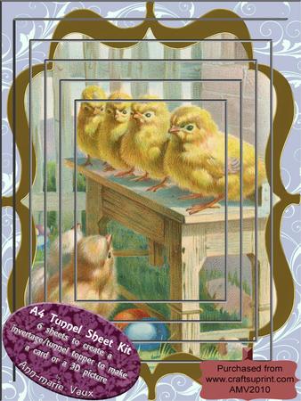 Easter Chick Lineup A4 Tunnel Topper Kit