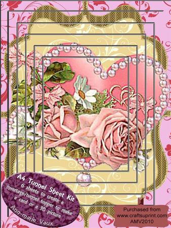 Valentines Pearls N' Roses A4 Tunnel Topper Kit
