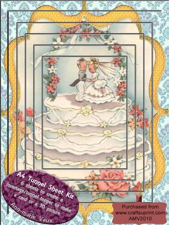 Wedding Cake A4 Tunnel Topper Kit