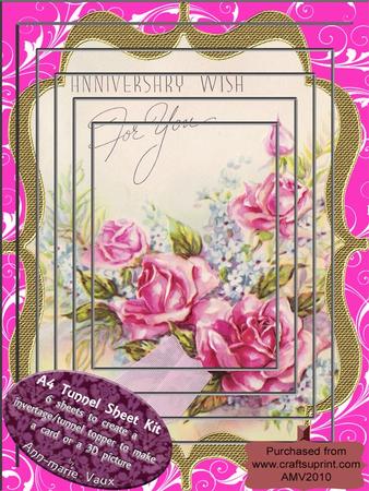 Anniversary Roses A4 Tunnel Topper Kit