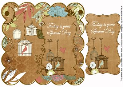 Vintage Tea Birdcage Special Day 8in Scallop Topper