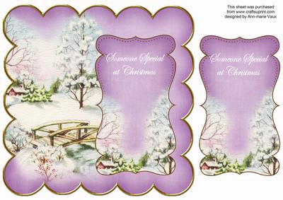 Lilac Snowscene Someone Special Christmas 8in Scallop Topper