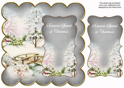 Silver Snowscene Someone Special 8in Scallop Topper