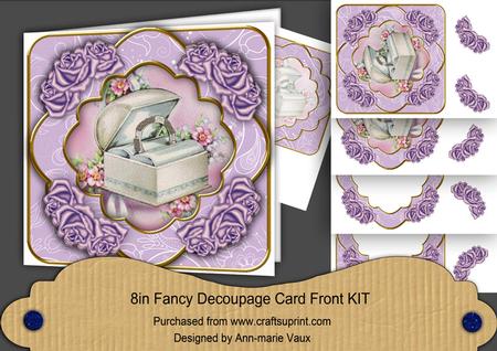 Ringbox Lilac Rose 8in Fancy 3D Decoupage Kit