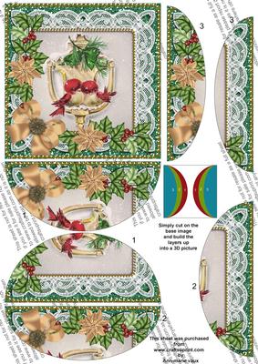 Green Lovebirds Poinsettia 5in Round Side Stacker